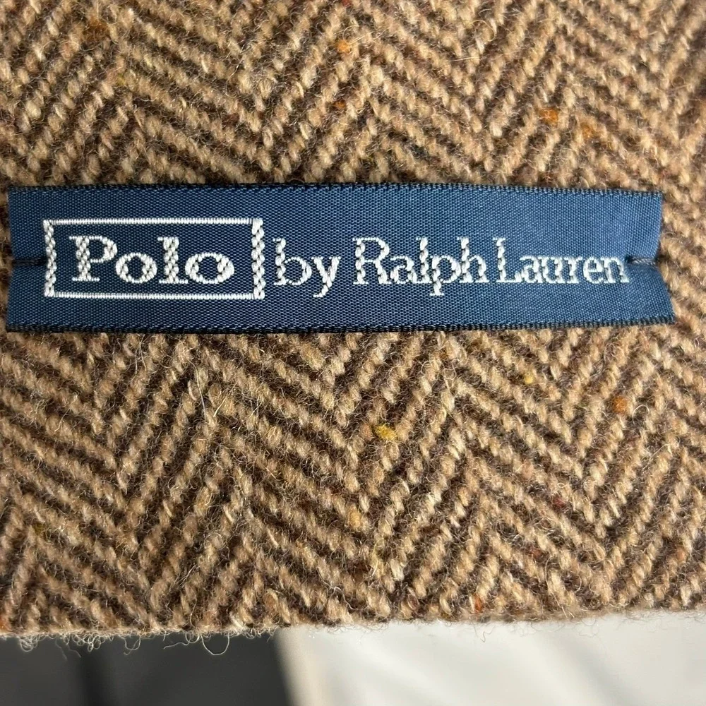 Polo Ralph Lauren Herringbone Sport Coat Mens 46R Brown Wool Blazer Italy NWT